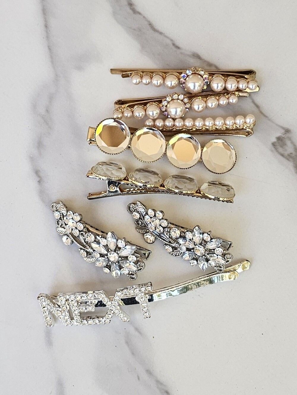 Mixed Silver & Gold Tone Hair Brooches & Clips Bundle